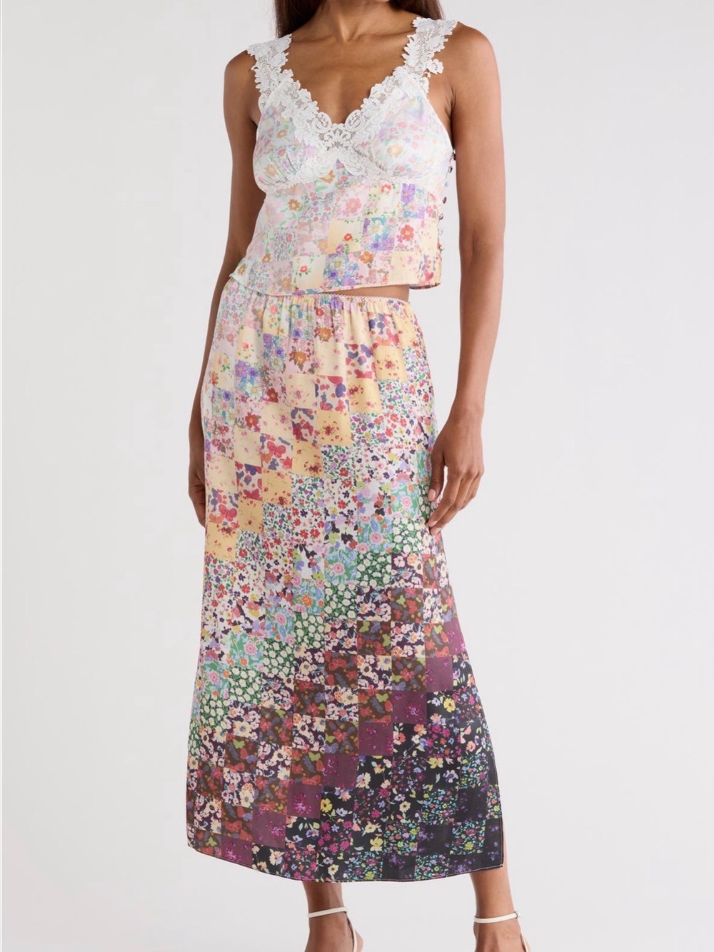 Free People Floral Tank Top & Maxi Skirt Set